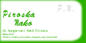 piroska mako business card