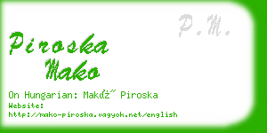 piroska mako business card